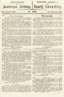 Amtsblatt zur Lemberger Zeitung = Dziennik Urzędowy do Gazety Lwowskiej. 1861, nr 226