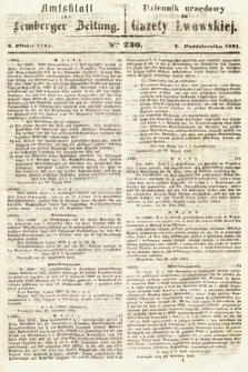 Amtsblatt zur Lemberger Zeitung = Dziennik Urzędowy do Gazety Lwowskiej. 1861, nr 230