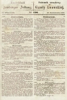 Amtsblatt zur Lemberger Zeitung = Dziennik Urzędowy do Gazety Lwowskiej. 1861, nr 236