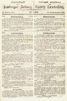 Amtsblatt zur Lemberger Zeitung = Dziennik Urzędowy do Gazety Lwowskiej. 1861, nr 243