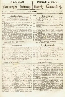 Amtsblatt zur Lemberger Zeitung = Dziennik Urzędowy do Gazety Lwowskiej. 1861, nr 249