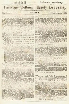 Amtsblatt zur Lemberger Zeitung = Dziennik Urzędowy do Gazety Lwowskiej. 1861, nr 263