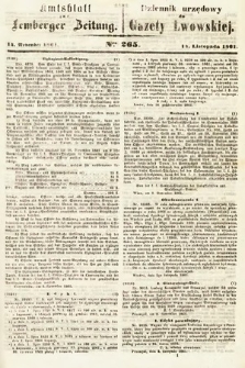Amtsblatt zur Lemberger Zeitung = Dziennik Urzędowy do Gazety Lwowskiej. 1861, nr 265