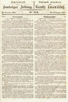 Amtsblatt zur Lemberger Zeitung = Dziennik Urzędowy do Gazety Lwowskiej. 1861, nr 272