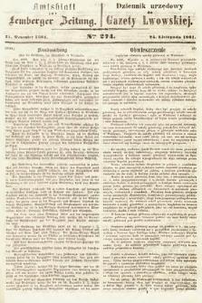Amtsblatt zur Lemberger Zeitung = Dziennik Urzędowy do Gazety Lwowskiej. 1861, nr 273