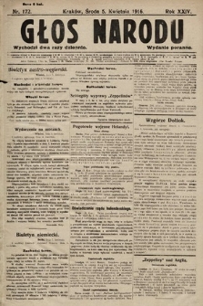 Głos Narodu (wydanie poranne). 1916, nr 172