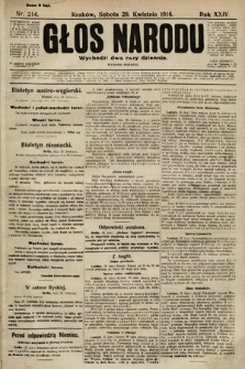 Głos Narodu (wydanie poranne). 1916, nr 214