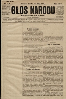 Głos Narodu (wydanie popołudniowe). 1916, nr 234