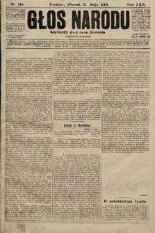 Głos Narodu (wydanie popołudniowe). 1916, nr 261