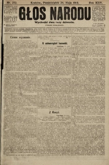 Głos Narodu (wydanie popołudniowe). 1916, nr 272