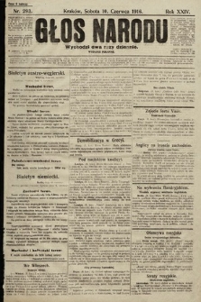 Głos Narodu (wydanie poranne). 1916, nr 293