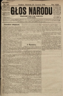 Głos Narodu (wydanie poranne). 1916, nr 318