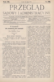 Przegląd Sądowy i Administracyjny. 1884, nr 20