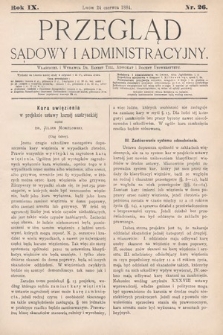 Przegląd Sądowy i Administracyjny. 1884, nr 26