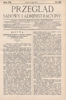 Przegląd Sądowy i Administracyjny. 1884, nr 31