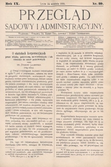 Przegląd Sądowy i Administracyjny. 1884, nr 39