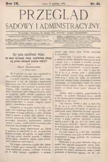 Przegląd Sądowy i Administracyjny. 1884, nr 51