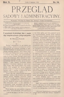 Przegląd Sądowy i Administracyjny. 1885, nr 14