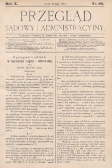 Przegląd Sądowy i Administracyjny. 1885, nr 20