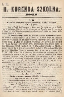 Kurenda Szkolna. 1861, kurenda 2