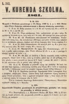 Kurenda Szkolna. 1861, kurenda 5