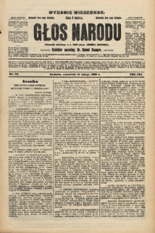 Głos Narodu : dziennik polityczny, założony w r. 1893 przez Józefa Rogosza (wydanie wieczorne). 1908, nr 72