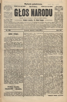 Głos Narodu : dziennik polityczny, założony w r. 1893 przez Józefa Rogosza (wydanie południowe). 1908, nr 208