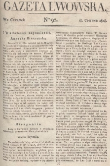 Gazeta Lwowska. 1818, nr 92