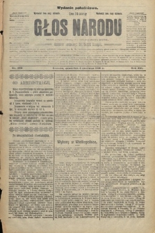 Głos Narodu : dziennik polityczny, założony w r. 1893 przez Józefa Rogosza (wydanie południowe). 1908, nr 256