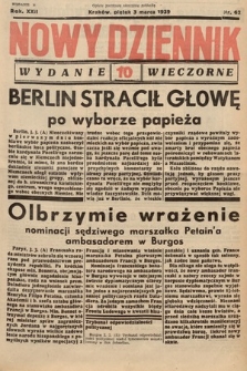 Nowy Dziennik (wydanie wieczorne). 1939, nr 62