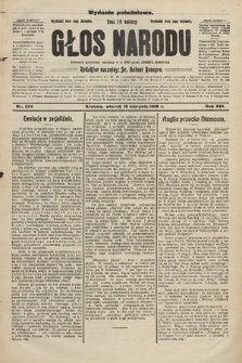 Głos Narodu : dziennik założony w r. 1893 przez Józefa Rogosza (wydanie południowe). 1908, nr 374