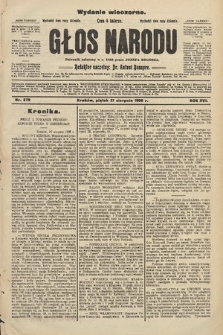 Głos Narodu : dziennik założony w r. 1893 przez Józefa Rogosza (wydanie wieczorne). 1908, nr 379