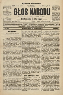 Głos Narodu : dziennik założony w r. 1893 przez Józefa Rogosza (wydanie wieczorne). 1908, nr 381