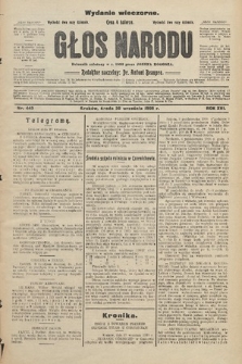 Głos Narodu : dziennik założony w r. 1893 przez Józefa Rogosza (wydanie wieczorne). 1908, nr 445