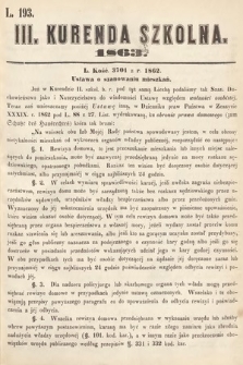 Kurenda Szkolna. 1863, kurenda 3