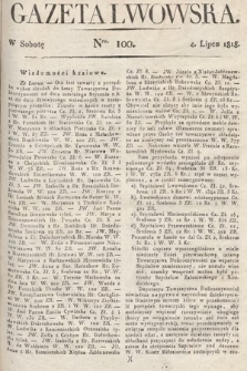 Gazeta Lwowska. 1818, nr 100