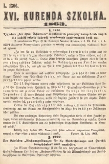 Kurenda Szkolna. 1863, kurenda 16