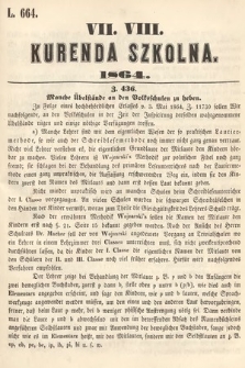 Kurenda Szkolna. 1864, kurenda 7, 8