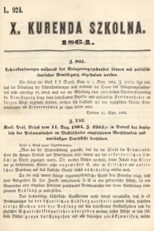 Kurenda Szkolna. 1864, kurenda 10