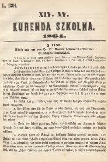 Kurenda Szkolna. 1864, kurenda 14, 15