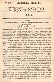 Kurenda Szkolna. 1866, kurenda 13, 14