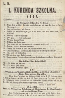 Kurenda Szkolna. 1867, kurenda 1