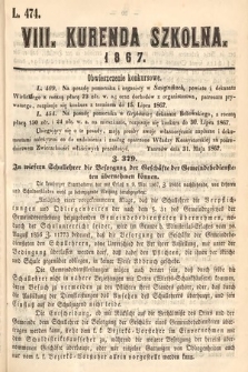 Kurenda Szkolna. 1867, kurenda 8