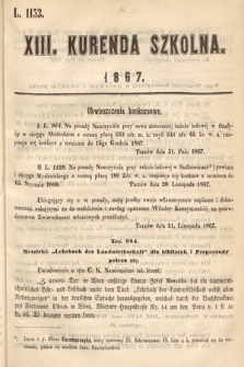 Kurenda Szkolna. 1867, kurenda 13