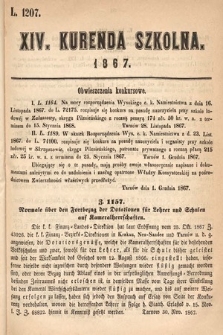 Kurenda Szkolna. 1867, kurenda 14