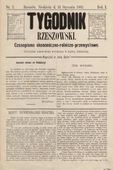 Tygodnik Rzeszowski : czasopismo ekonomiczno-rolniczo-przemysłowe. R. 1, 1883, nr 2