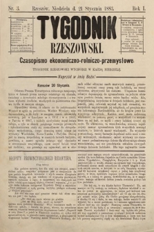 Tygodnik Rzeszowski : czasopismo ekonomiczno-rolniczo-przemysłowe. R. 1, 1883, nr 3