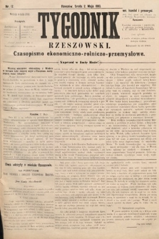 Tygodnik Rzeszowski : czasopismo ekonomiczno-rolniczo-przemysłowe. R. 1, 1883, nr 17