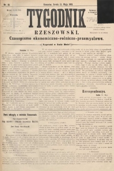 Tygodnik Rzeszowski : czasopismo ekonomiczno-rolniczo-przemysłowe. R. 1, 1883, nr 20