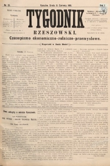 Tygodnik Rzeszowski : czasopismo ekonomiczno-rolniczo-przemysłowe. R. 1, 1883, nr 23